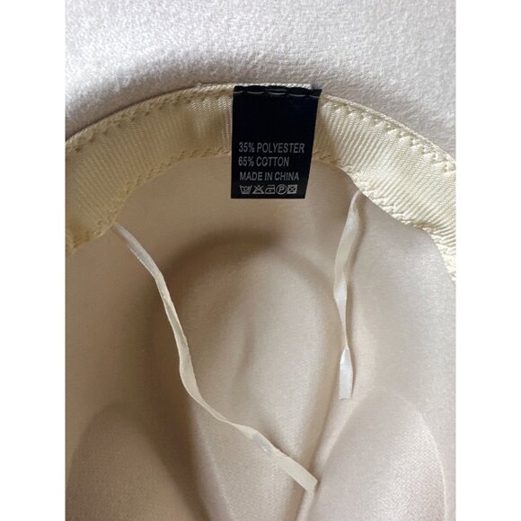 Beige Felt Wide Brim Western Cowboy Adj Size Hat w/ Black Band & Silver Conchos - Picture 7 of 7